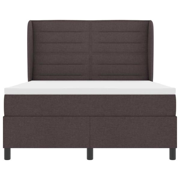 Boxspringbett mit Matratze Dunkelbraun 140 x 190 cm Stoff