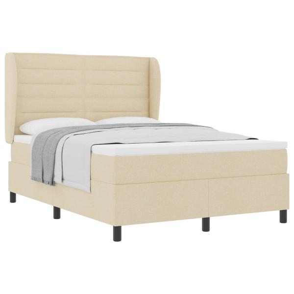 Boxspringbett mit Matratze Creme 160 x 200 cm Stoff