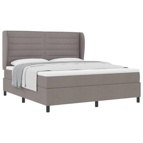 Boxspringbett mit Kopfteil Taupe 180 x 200 cm Stoff