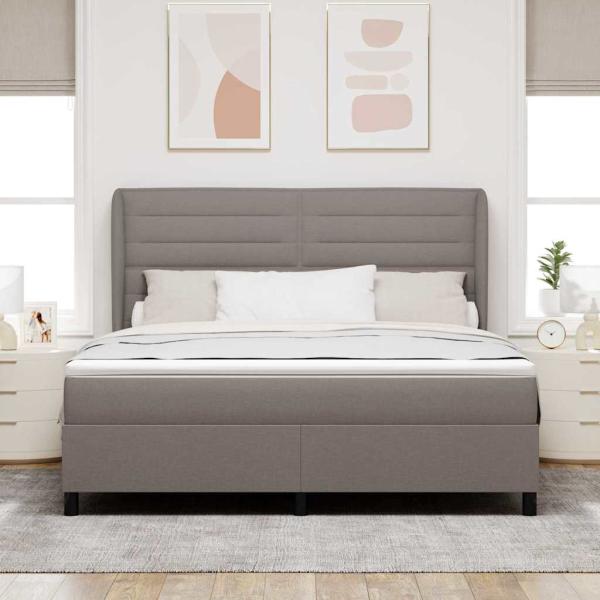 Boxspringbett mit Kopfteil Taupe 180 x 200 cm Stoff