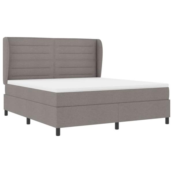 Boxspringbett mit Kopfteil Taupe 180 x 200 cm Stoff