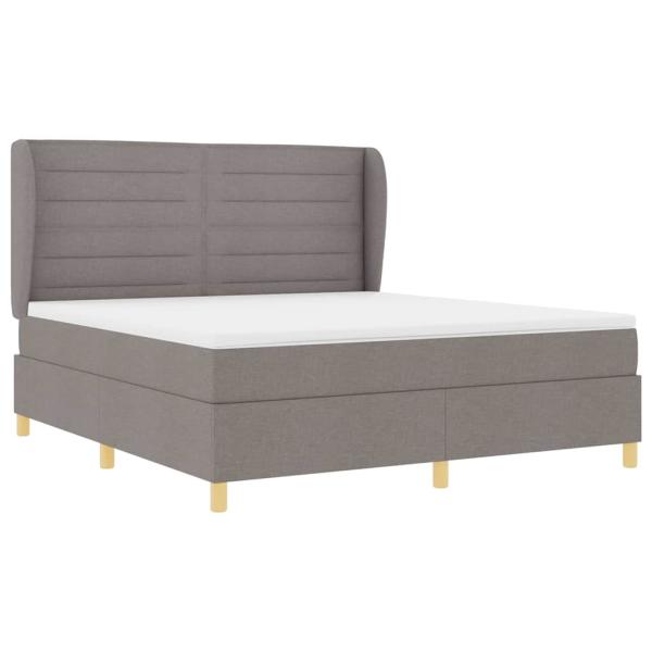 Boxspringbett mit Kopfteil Taupe 200 x 180 cm Stoff