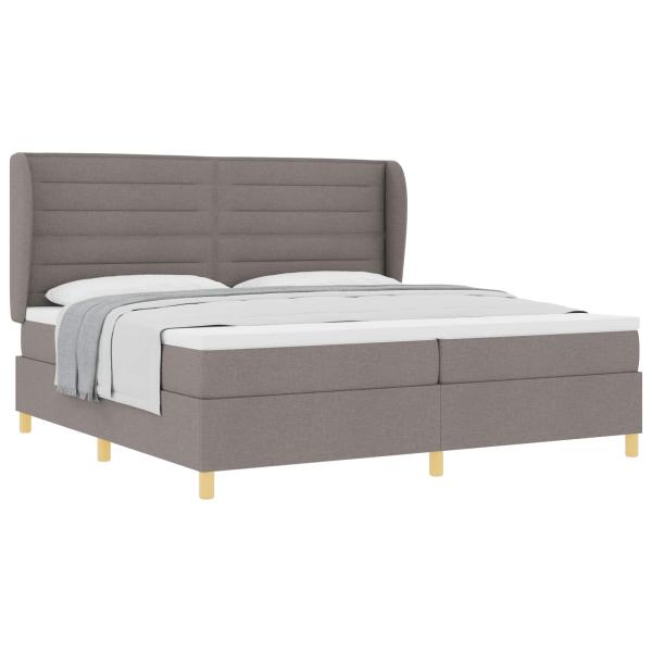 Boxspringbett mit Kopfteil Taupe 200 x 200 cm Stoff