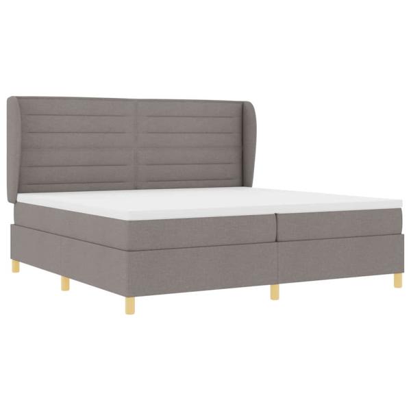 Boxspringbett mit Kopfteil Taupe 200 x 200 cm Stoff