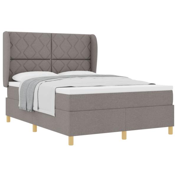 Boxspringbett mit Kopfteil Taupe 200 x 160 cm Stoff