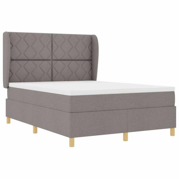 Boxspringbett mit Kopfteil Taupe 200 x 160 cm Stoff