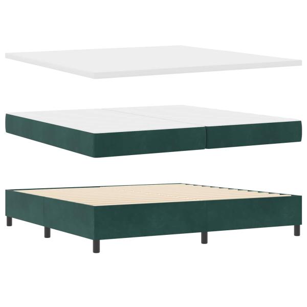 Boxspringbett mit Kopfteil Dunkelgrün 200 x 200 cm Samt