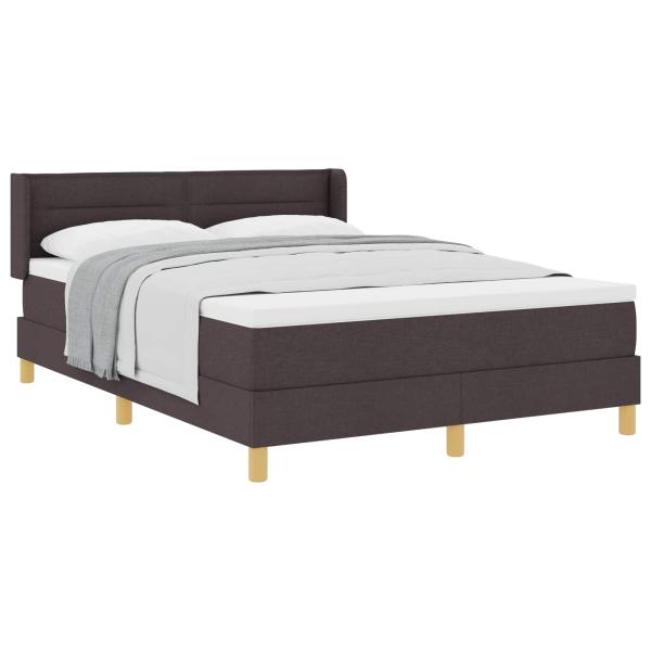 ARDEBO.de - Boxspringbett mit Matratze Dunkelbraun 200 x 160 cm Stoff