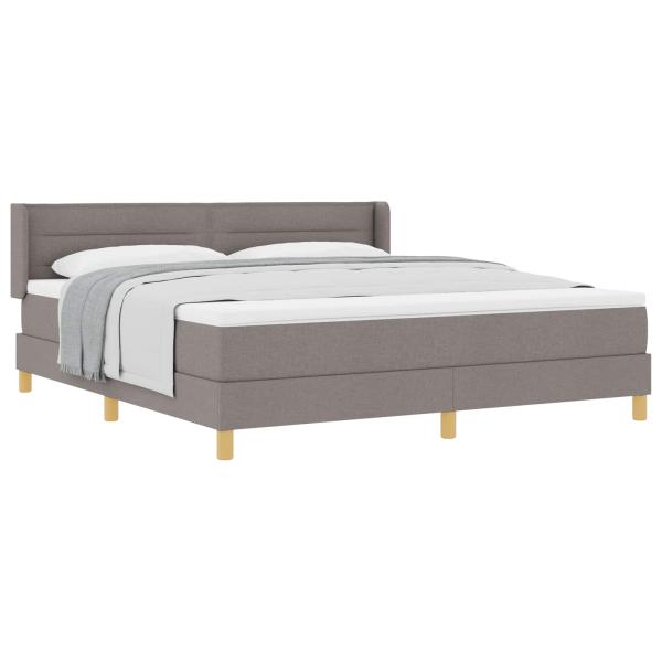 Boxspringbett mit Kopfteil Taupe 200 x 180 cm Stoff