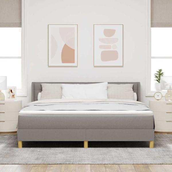 Boxspringbett mit Kopfteil Taupe 200 x 180 cm Stoff