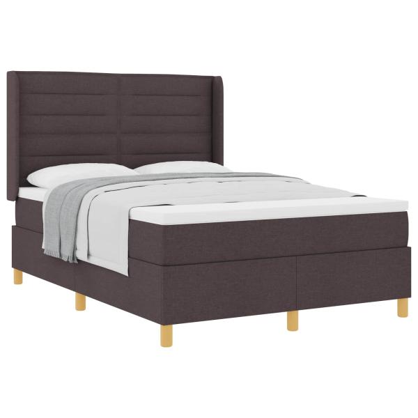Boxspringbett mit Matratze Dunkelbraun 160 x 200 cm Stoff