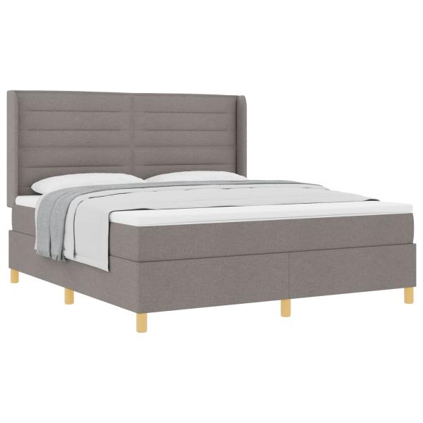 Boxspringbett mit Kopfteil Taupe 180 x 200 cm Stoff