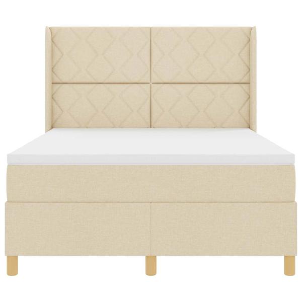 Boxspringbett mit Kopfteil Creme 160 x 200 cm Stoff