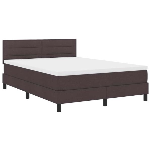 Boxspringbett mit Kopfteil Dunkelbraun 140 x 200 cm Stoff