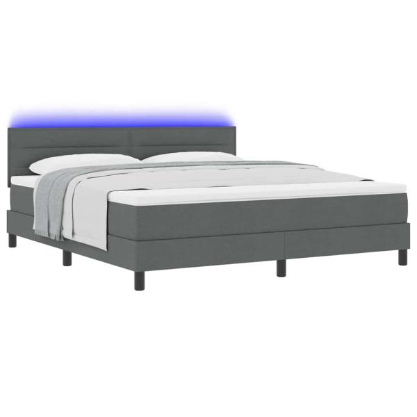 Boxspringbett mit Kopfteil Dunkelgrau 180 x 200 cm Stoff