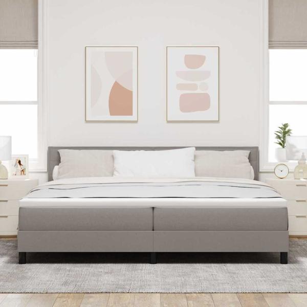 Boxspringbett mit LED-Lichtleisten Taupe 200 x 200 cm Stoff