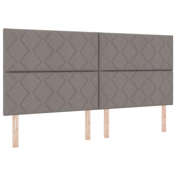 LED Boxspringbett mit Kopfteil Taupe 200 x 200 cm Stoff