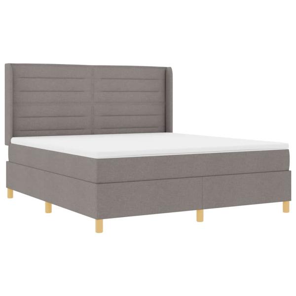 Boxspringbett mit LED-Lichtleisten Taupe 180 x 200 cm Stoff