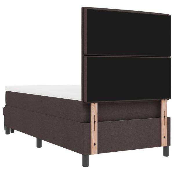 Boxspringbett mit Kopfteil Dunkelbraun 80 x 200 cm Stoff
