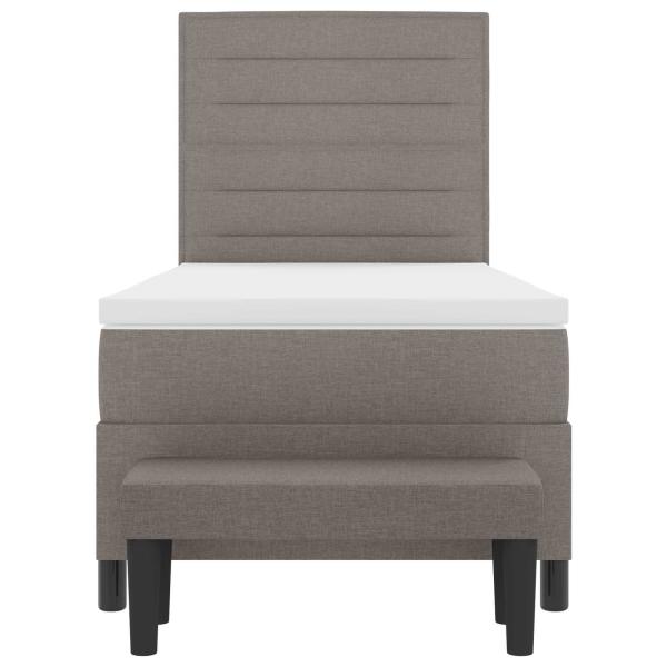 Boxspringbett mit Kopfteil Taupe 80 x 200 cm Stoff