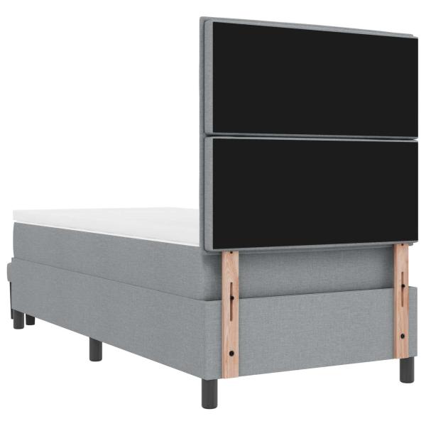Boxspringbett mit Kopfteil Hellgrau 90 x 190 cm Stoff