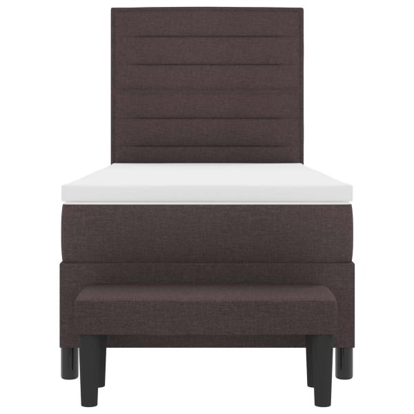 Boxspringbett mit Kopfteil Dunkelbraun 90 x 190 cm Stoff