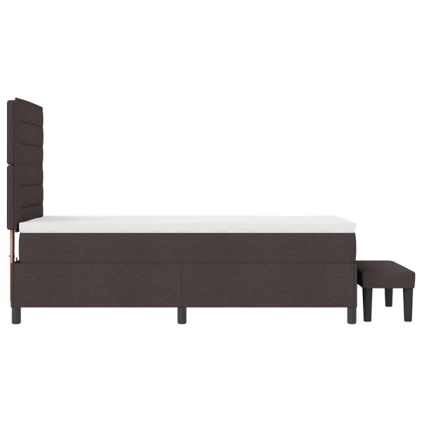 Boxspringbett mit Kopfteil Dunkelbraun 90 x 190 cm Stoff