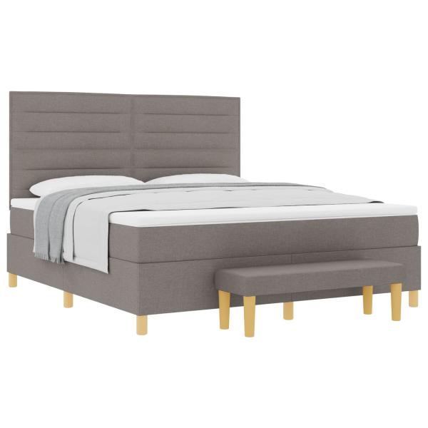 Boxspringbett mit Kopfteil Taupe 180 x 200 cm Stoff