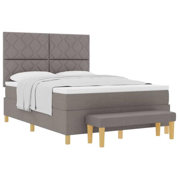 Boxspringbett mit Kopfteil Taupe 200 x 160 cm Stoff