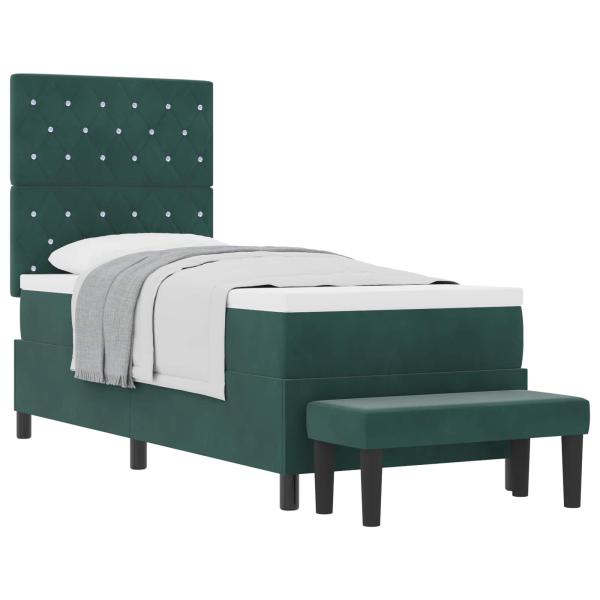 Boxspringbett mit Kissen Dunkelgrün 200 x 80 cm Samt