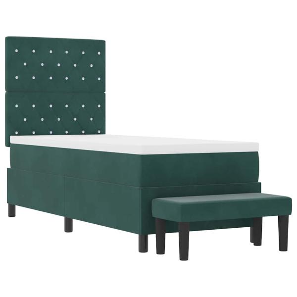 Boxspringbett mit Kissen Dunkelgrün 200 x 80 cm Samt