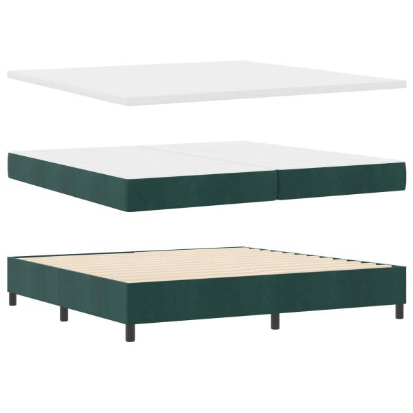 Boxspringbett mit Kopfteil Dunkelgrün 200 x 200 cm Samt