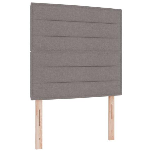 Bettgestell mit Kopfteil Taupe 100 x 200 cm Stoff