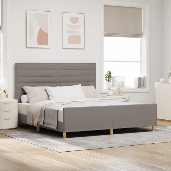 ARDEBO.de - Bettgestell mit Kopfteil Taupe 180 x 200 cm Stoff