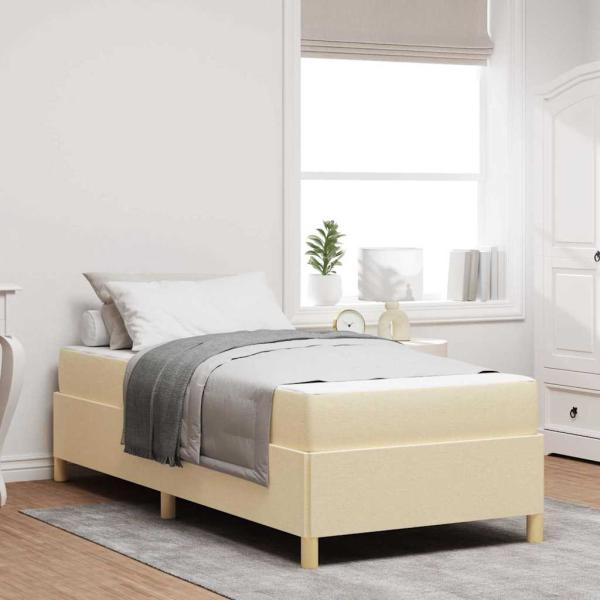 ARDEBO.de - Bettrahmen Creme 80 x 200 cm Stoff