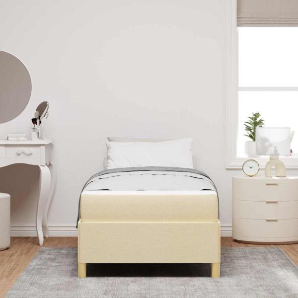 Bettrahmen Creme 80 x 200 cm Stoff