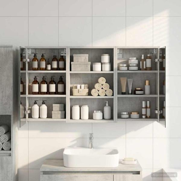 Badezimmerschrank-Set 3 stk. 126 x 16 x 62,5 cm Holzwerkstoff