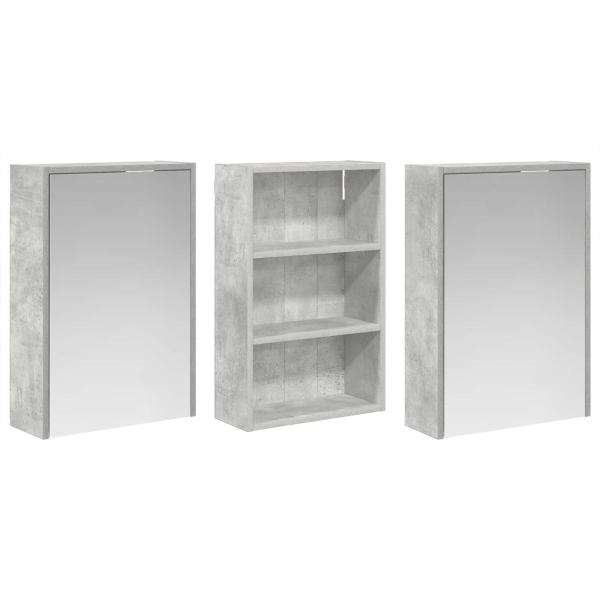Badezimmerschrank-Set 3 stk. 126 x 16 x 62,5 cm Holzwerkstoff