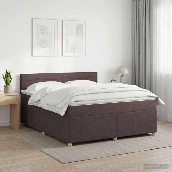 ARDEBO.de - Boxspringbett mit Matratze Dunkelbraun 140 x 190 cm Stoff