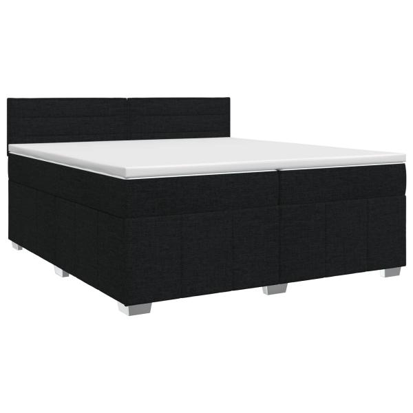 Boxspringbett mit Matratze Schwarz 200 x 200 cm Stoff