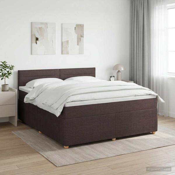 ARDEBO.de - Boxspringbett mit Matratze Dunkelbraun 140 x 190 cm Stoff