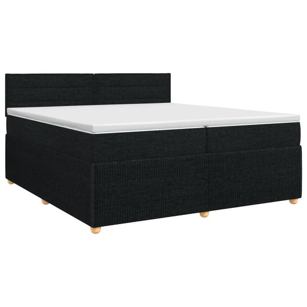 Boxspringbett mit Matratze Schwarz 200 x 200 cm Stoff