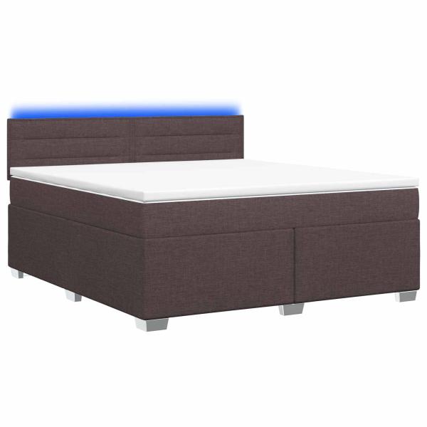 Boxspringbett mit Matratze und LED Dunkelbraun 180 x 200 cm
