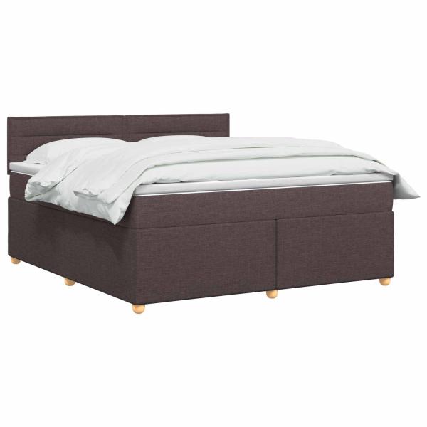 Boxspringbett mit Matratze Dunkelbraun 140 x 200 cm Stoff