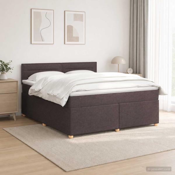 Boxspringbett mit Matratze Dunkelbraun 140 x 200 cm Stoff
