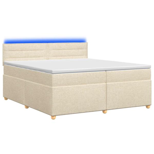 Boxspringbett mit Matratze Creme 200 x 200 cm Stoff