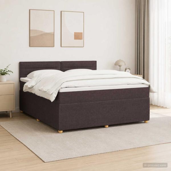 Boxspringbett mit Matratze Dunkelbraun 180 x 200 cm Stoff