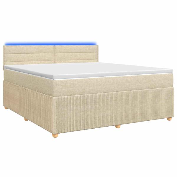 Boxspringbett mit Matratze Creme 180 x 200 cm Stoff