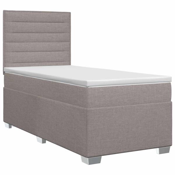 Boxspringbett mit Matratze mit Kopfteil Taupe 80 x 200 cm Stoff
