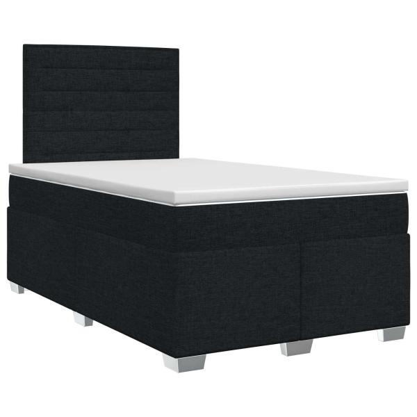 Boxspringbett mit Matratze Schwarz 120 x 190 cm Stoff